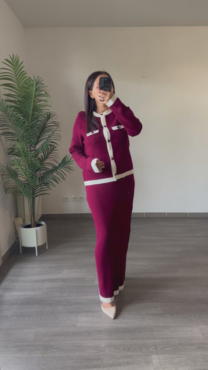 Ensemble cardigan et jupe