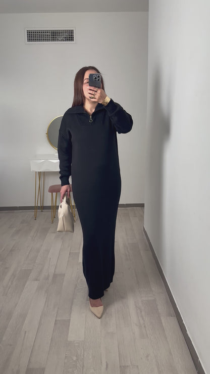 Robe pull à col demi zip