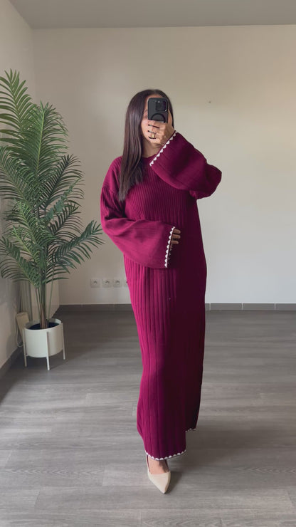 Robe longue bordeaux