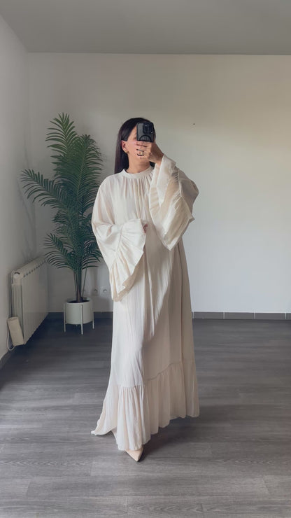 Robe longue coloris écru